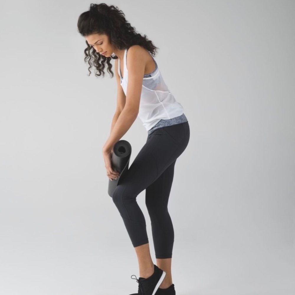 Lululemon All the Right Places Crop II Deep Coal Rio Mist White 6
